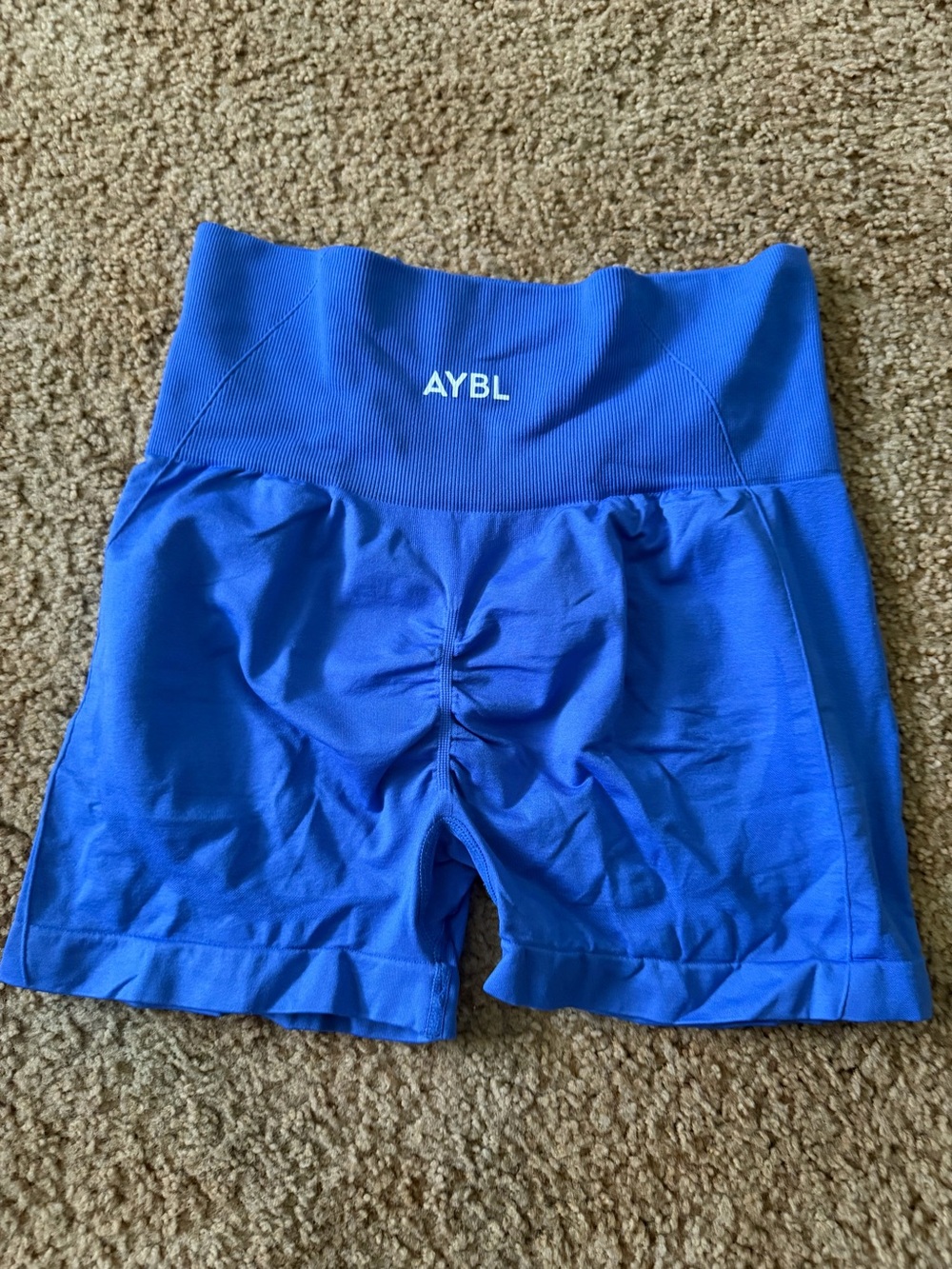 AYBL High-Rise Royal Blue Athletic Bike Shorts - Picture 2 of 2